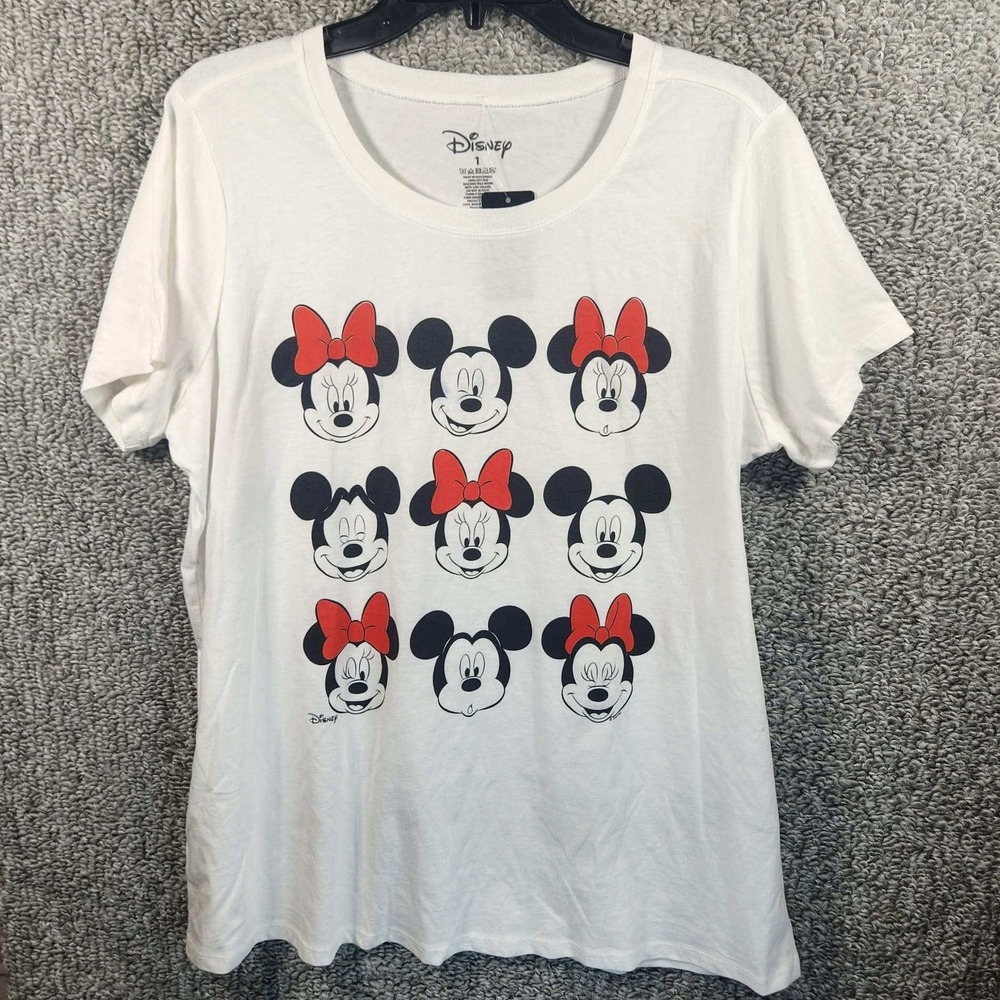 Torrid Disney Mickey Minnie Mouse Graphic White Crew Neck Tee Women Size 1